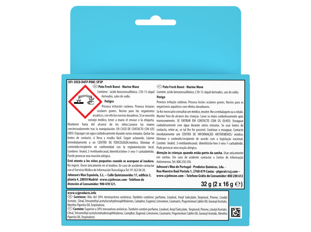 BLOCO SANIT&Aacute;RIO PATO FRESH BOOST MARINE 2UN image number 1