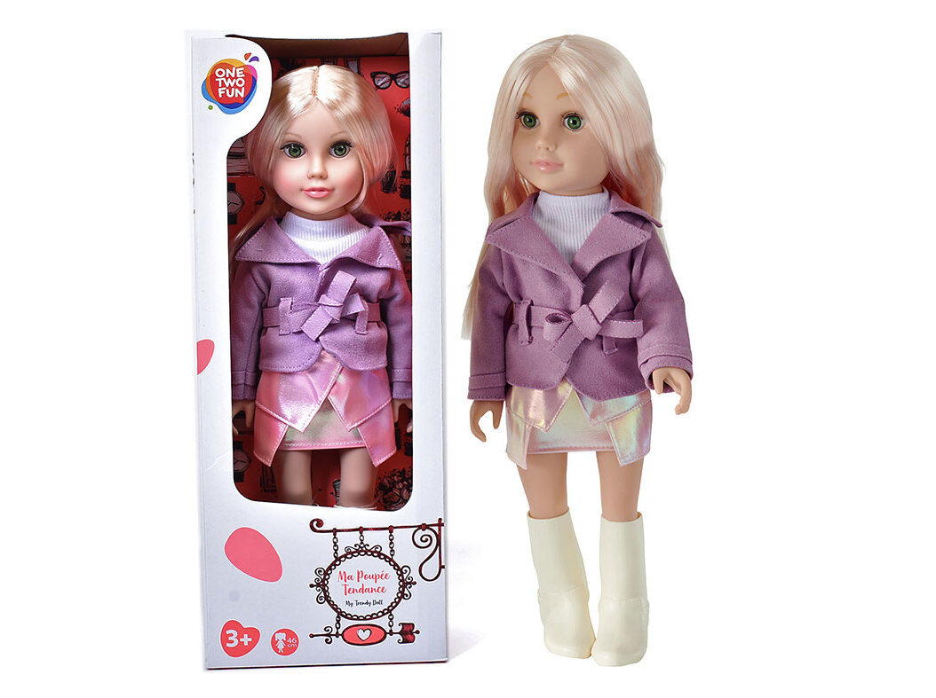 BONECA PLATINADA ONE TWO FUN 46CM