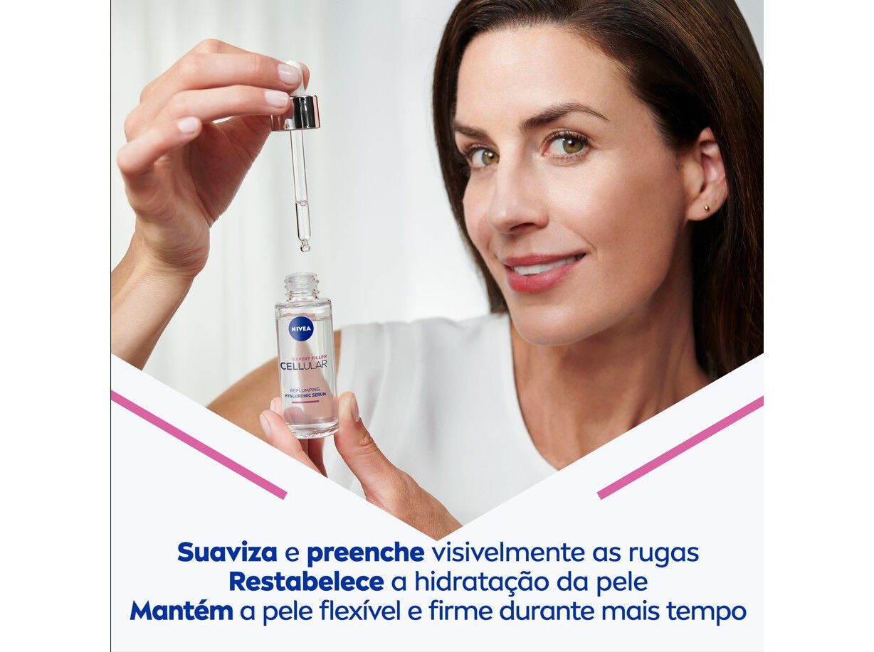 S&Eacute;RUM DE ROSTO BOOSTER &Aacute;CIDO HIALUR&Oacute;NICO CELLULAR FILLER NIVEA 30 ML image number 2