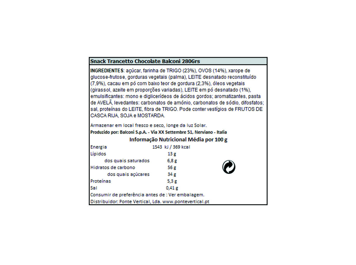 SNACKS BALCONI TRANCETTO MORANGO 280G image number 1