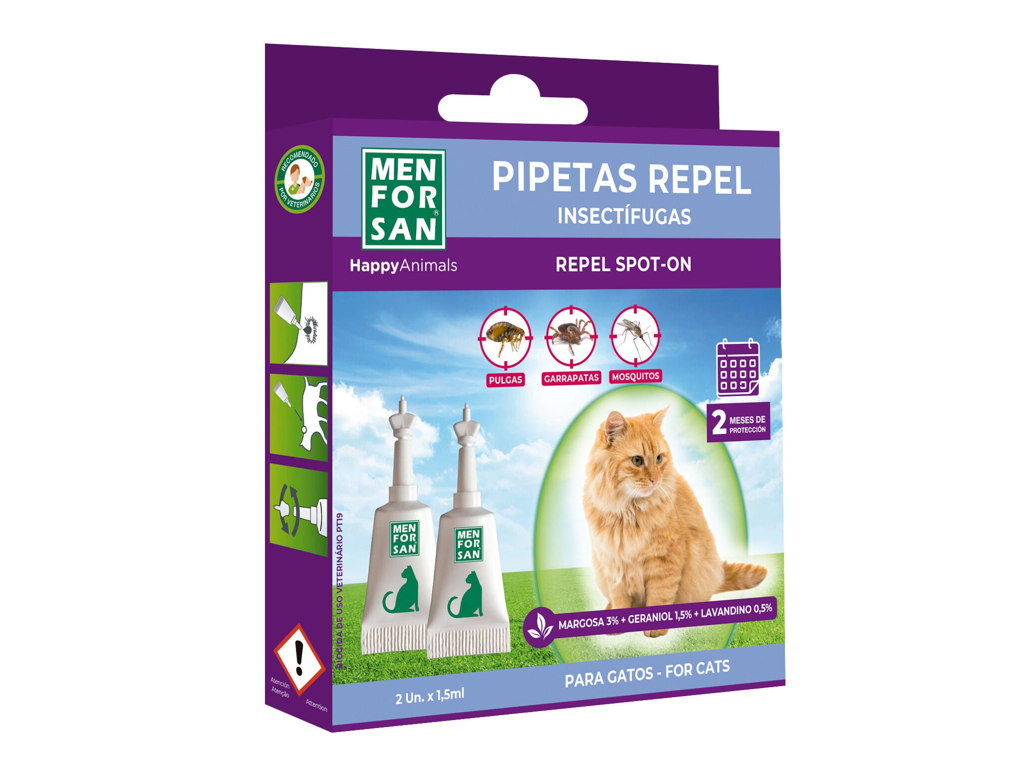 PIPETAS GATO MENFORSAN REPELENTES 2 UNIDADES