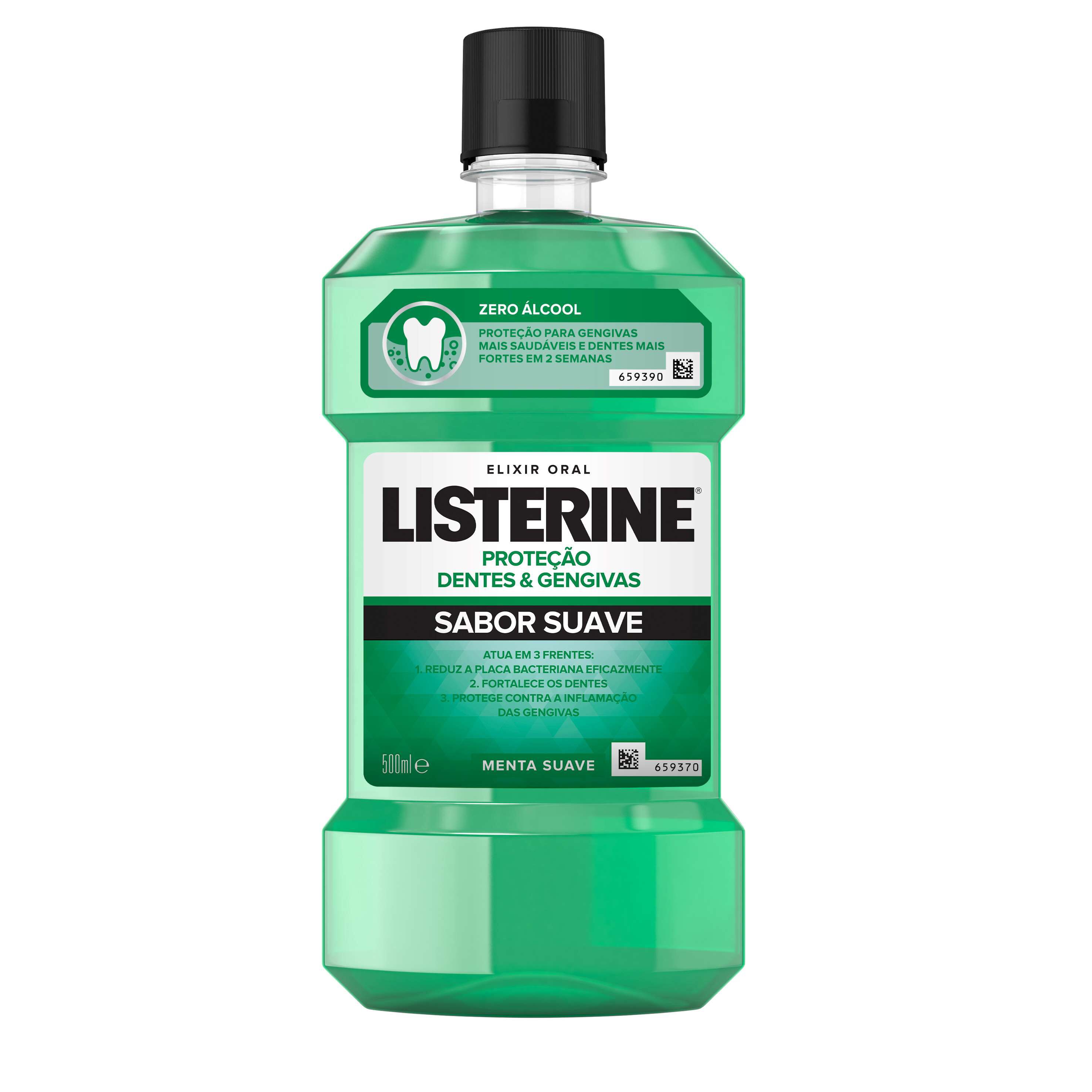 ELIXIR LISTERINE DENTES E GENGIVAS SUAVE 500ML
