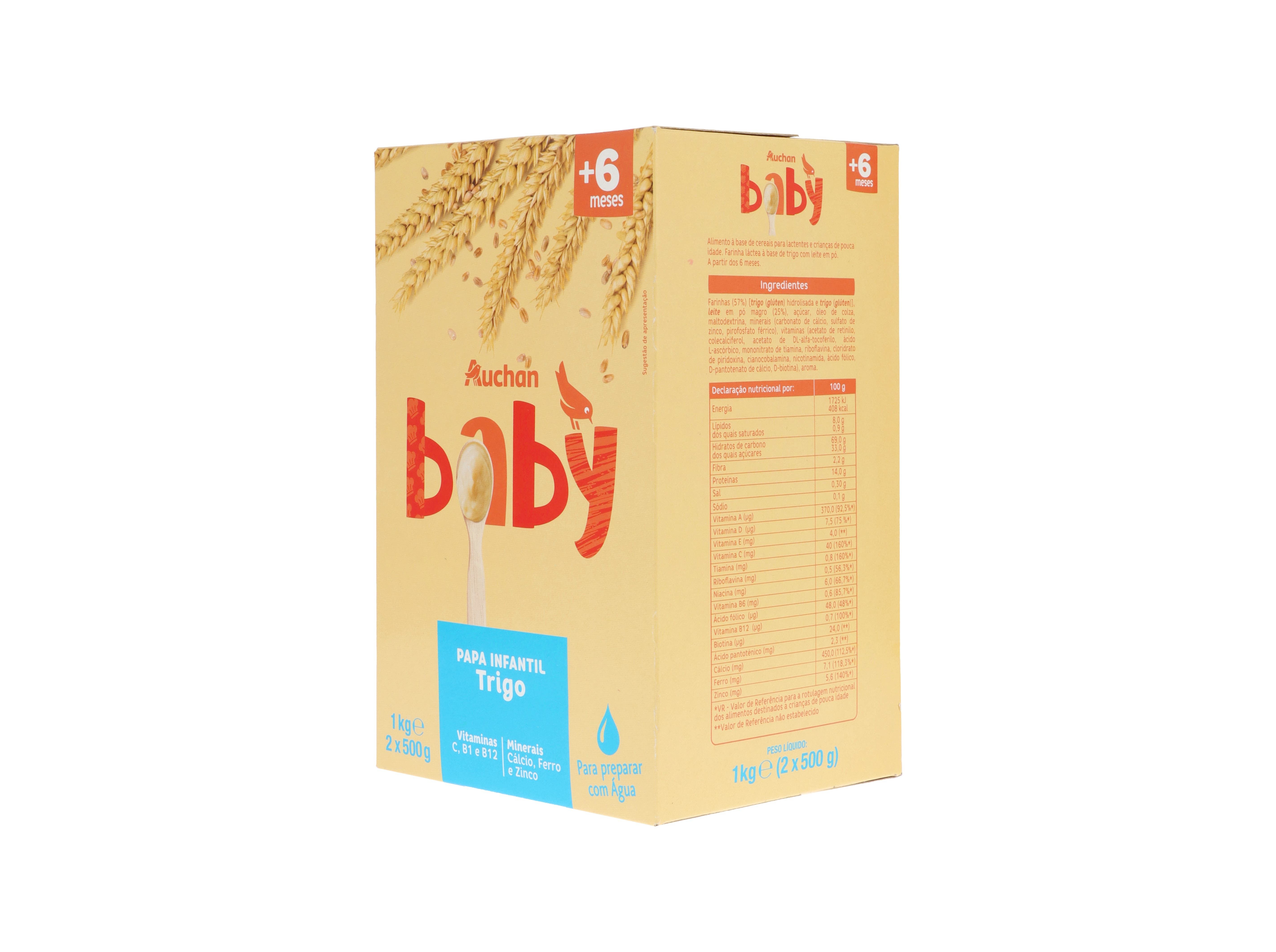 PAPA INFANTIL AUCHAN BABY L&Aacute;CTEA CEREAIS 1KG # image number 1