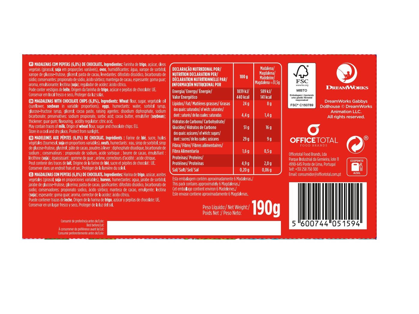 MADALENAS AURORA CHOCO CHIPS 190 G image number 2