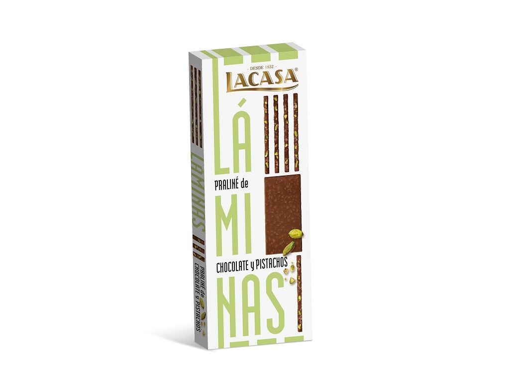 CHOCOLATE LACASA LAMINAS DE PISTACHIO 128G image number 0