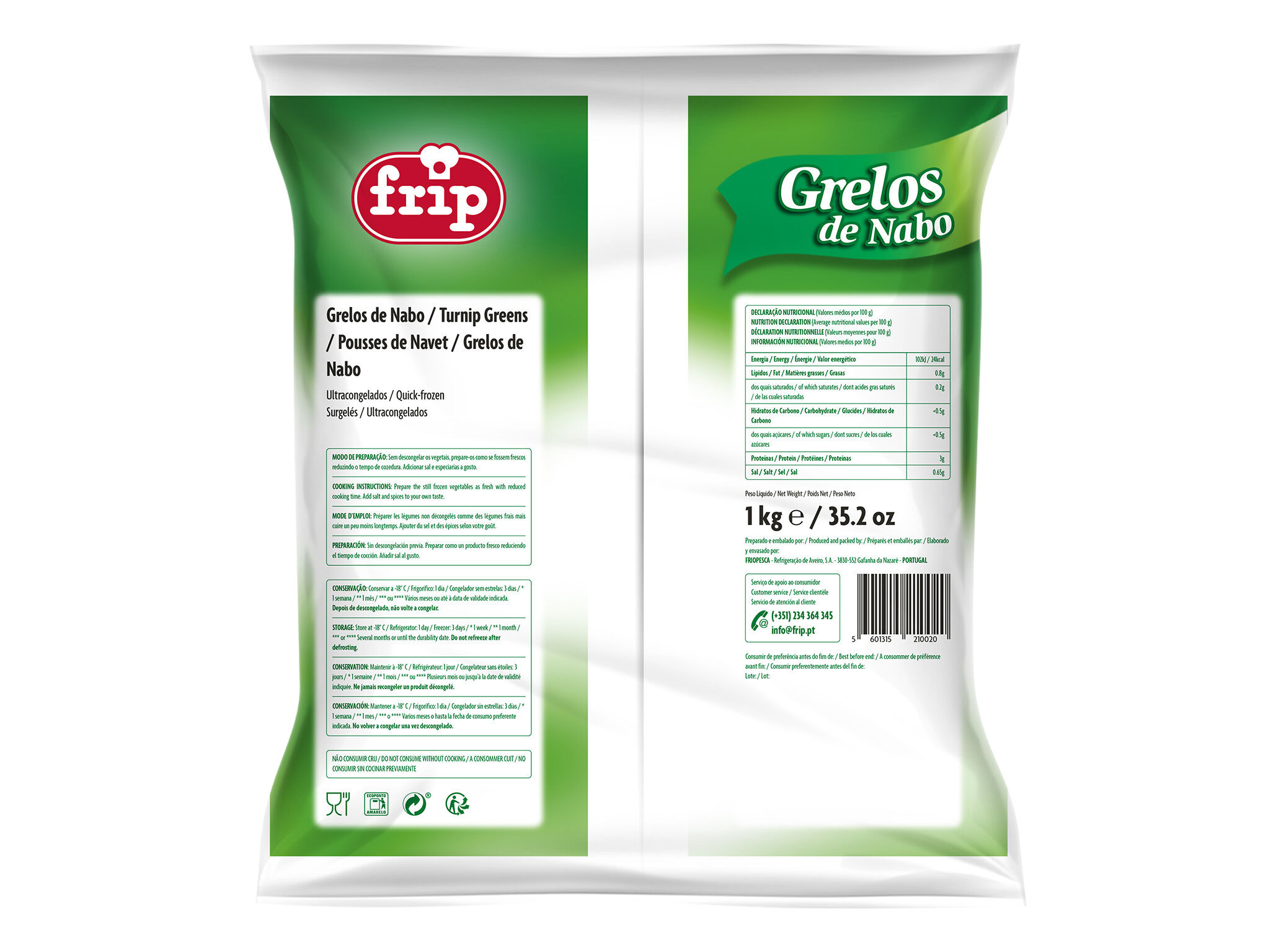 GRELOS NABO FRIP EM FOLHAS 1KG image number 1