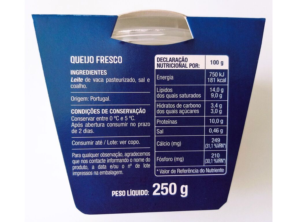 QUEIJO FRESCO AUCHAN 250G image number 1