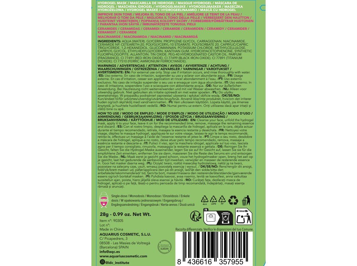 M&Aacute;SCARA ROSTO IDC INSTITUTE HYDROGEL image number 1