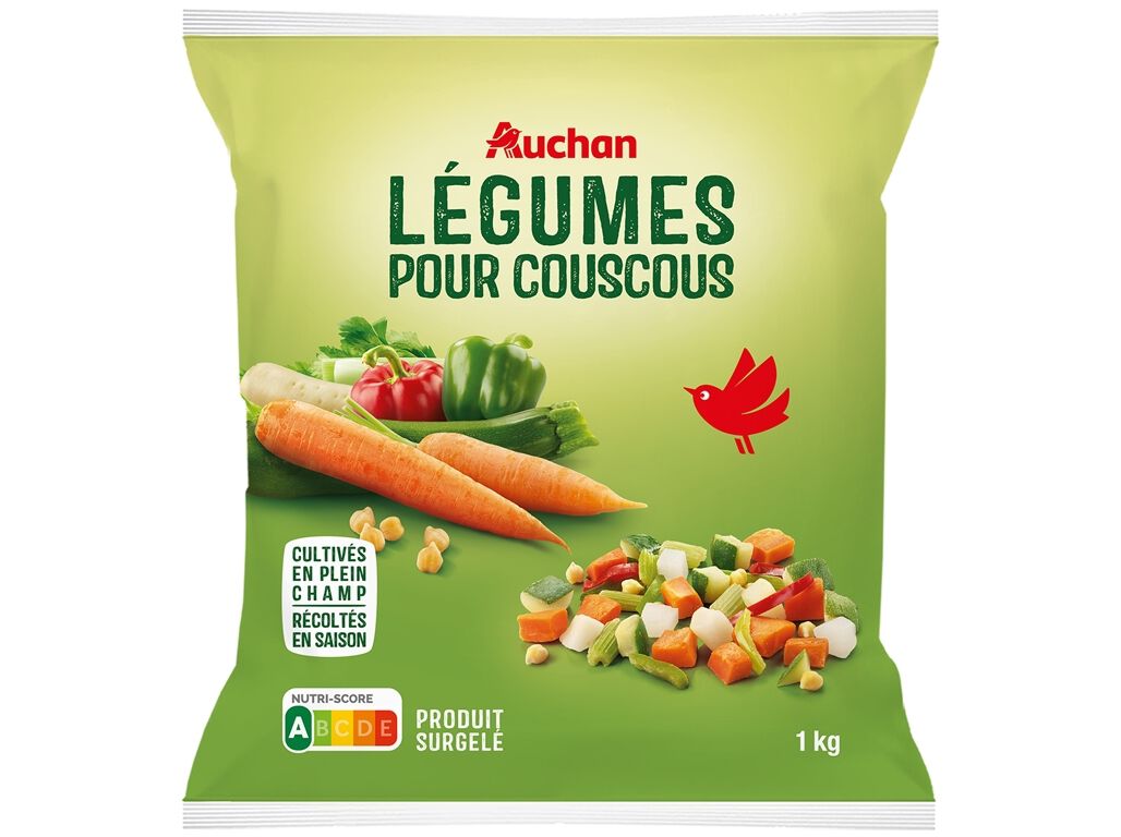 MISTURA AUCHAN LEGUMES PARA COUSCOUS ULTRACONGELADO 1KG image number 0