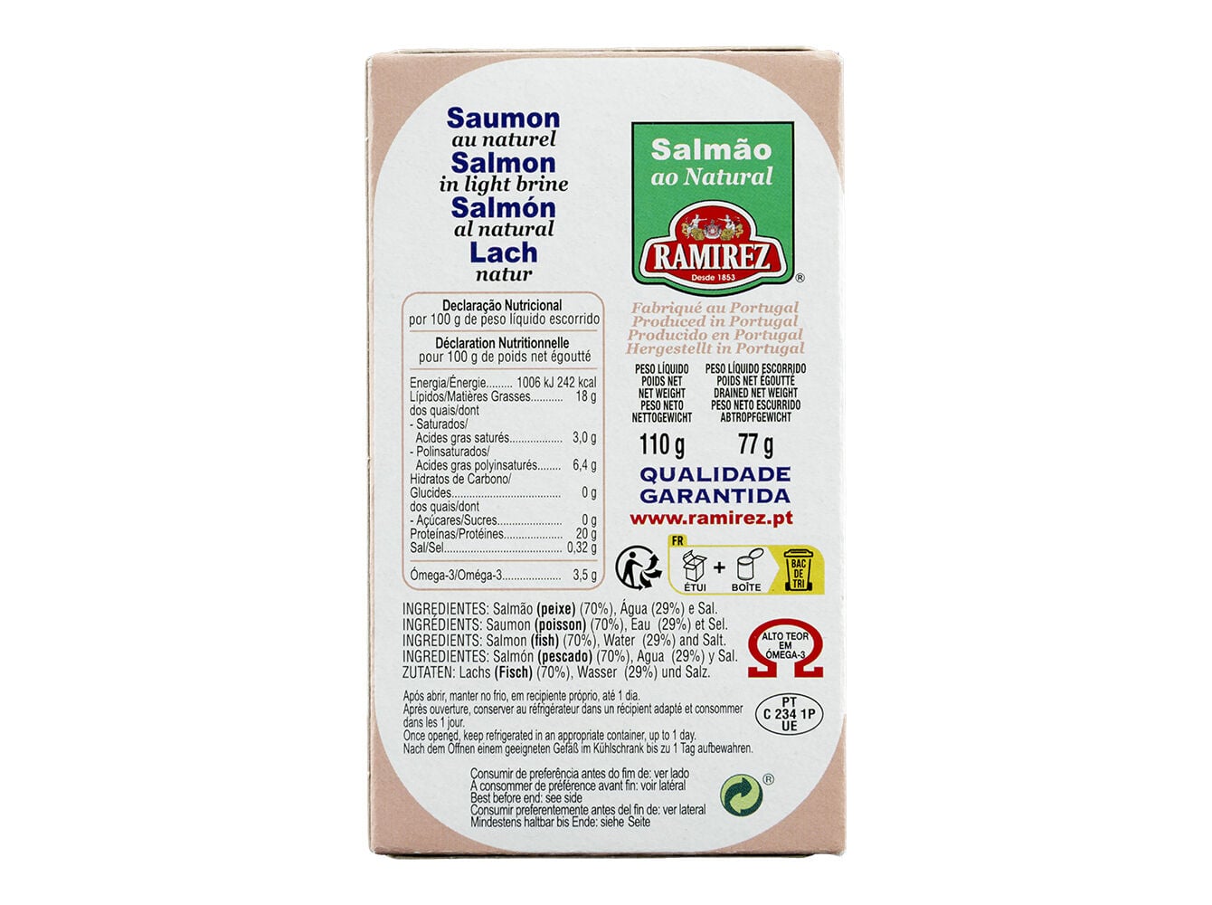 SALM&Atilde;O AO NATURAL RAMIREZ 110G image number 1