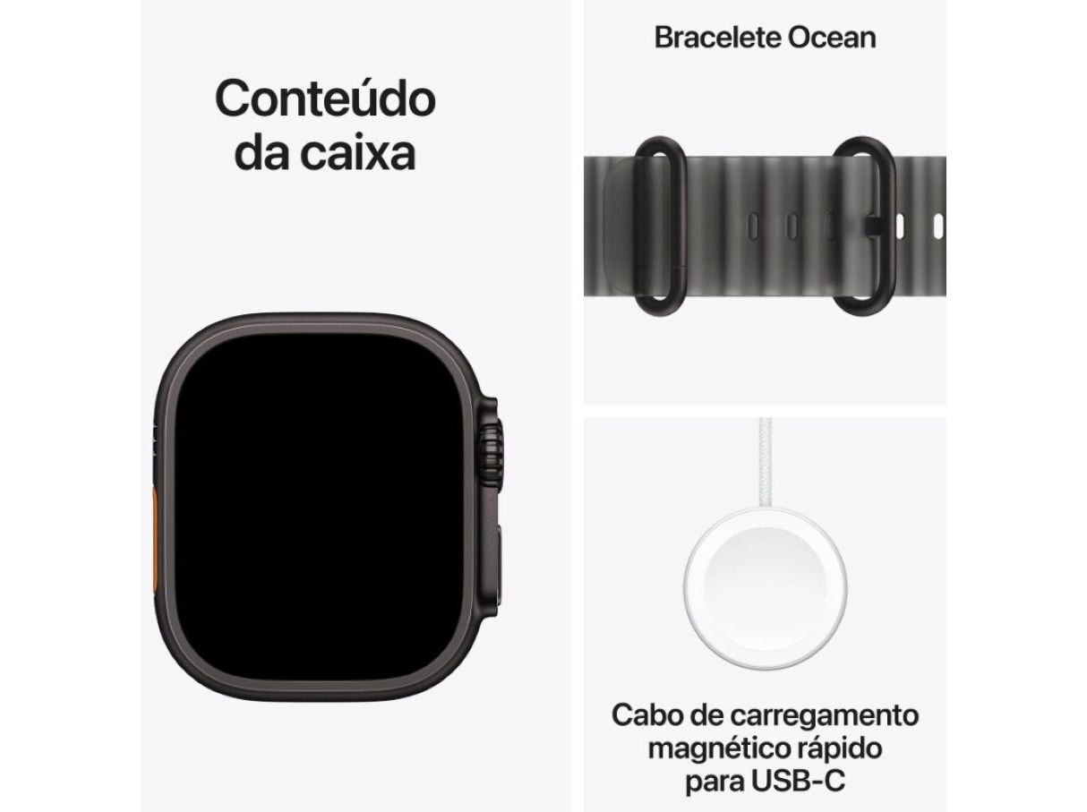 APPLE WATCH ULTRA 4 49MM GPS + CELLULAR BLACK TITANIUM CASE COM BAND TRANSLUCENT BLACK OCEAN image number 2