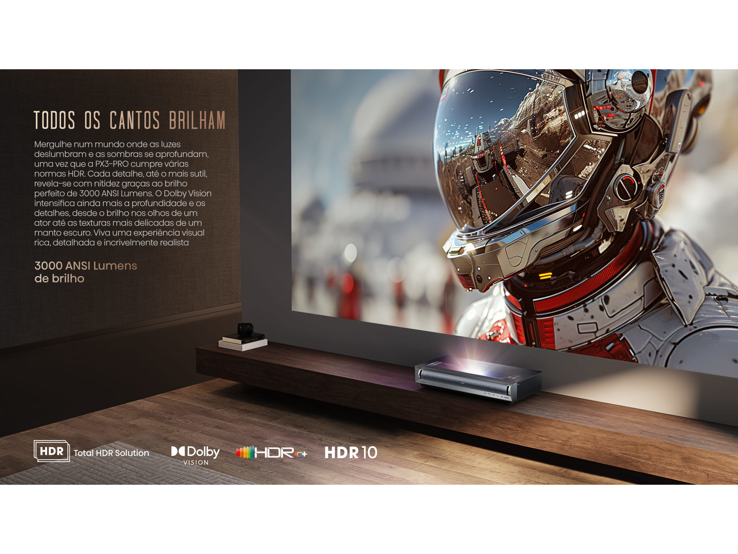 PROJETOR LASER HISENSE PX3-PRO (80" E 150" TRIPLE LASER 4K) image number 12