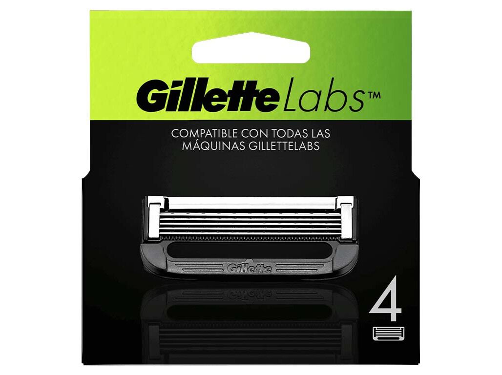RECARGA DE L&Acirc;MINAS COM BARRA EXFOLIANTE GILLETTE LABS 4 UN image number 1
