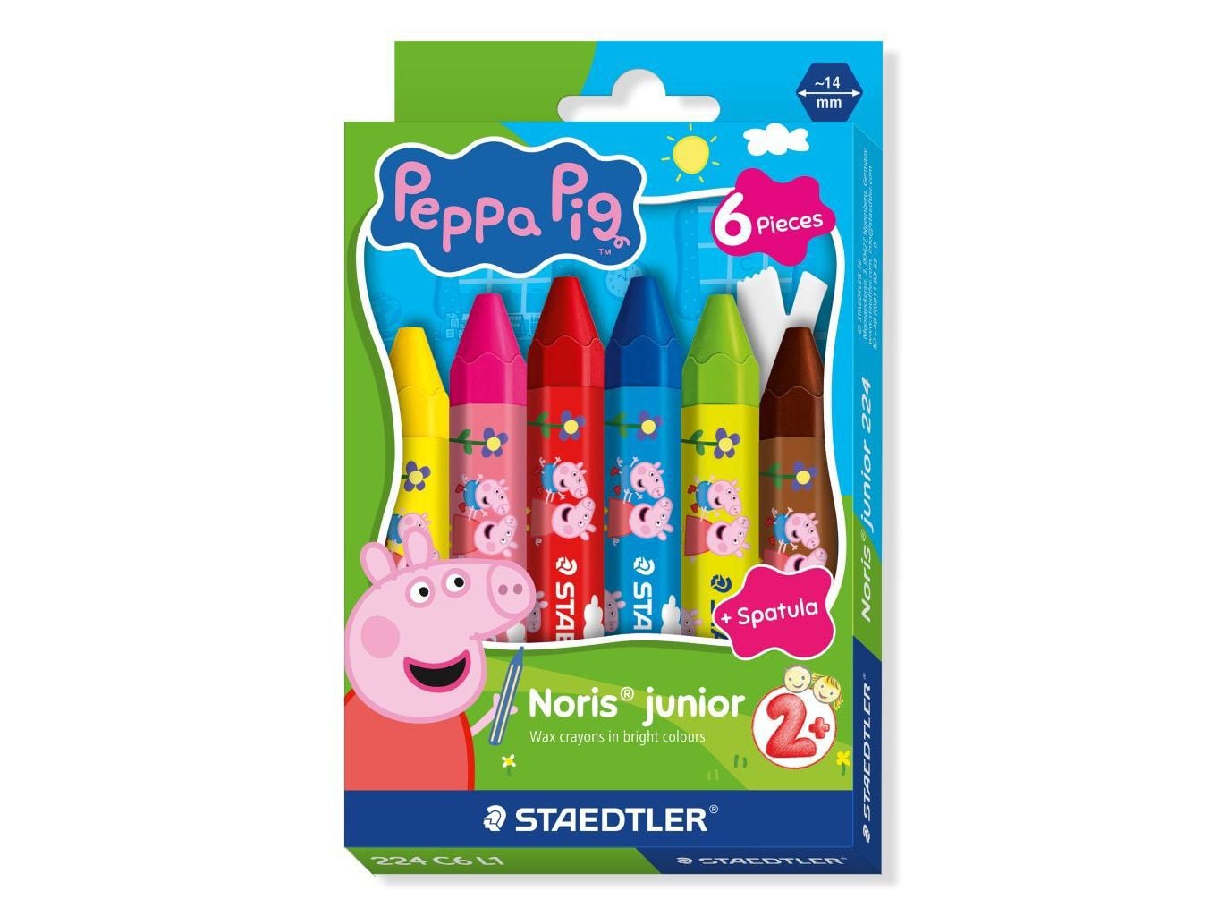 L&Aacute;PIS CERA STAEDTLER PEPPA PIG 6 UNIDADES image number 0