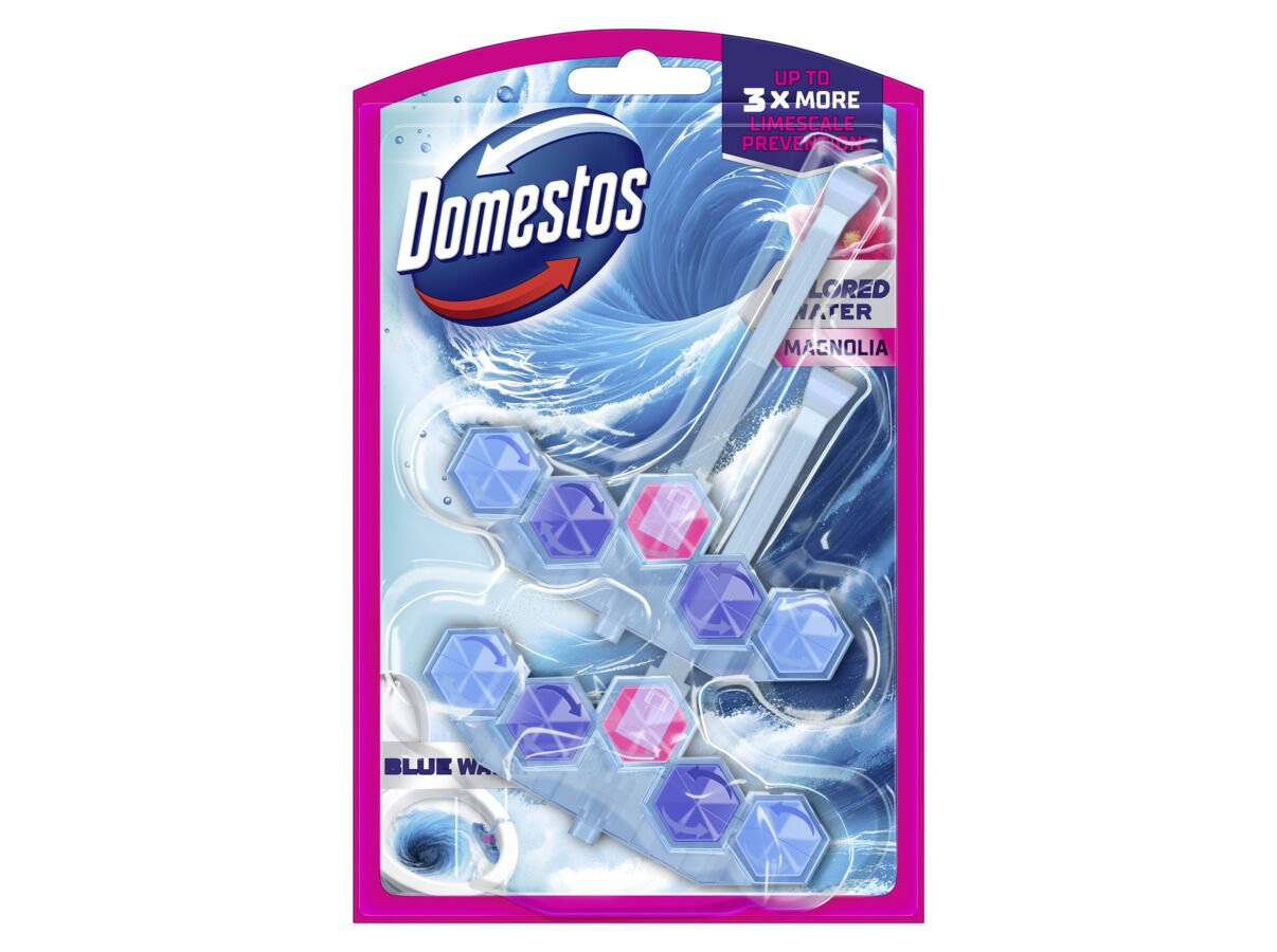 BLOCO SANIT&Aacute;RIO DOMESTOS BLUE WATER PINK 2UN