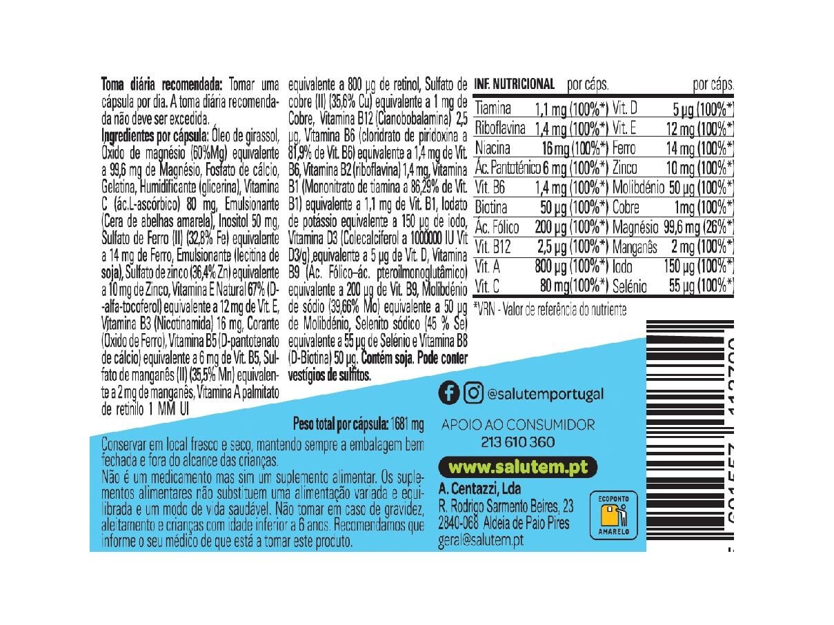 SUPLEMENTO SALUTEM MULTIVITAMINAS 30 C&Aacute;PSULAS image number 1