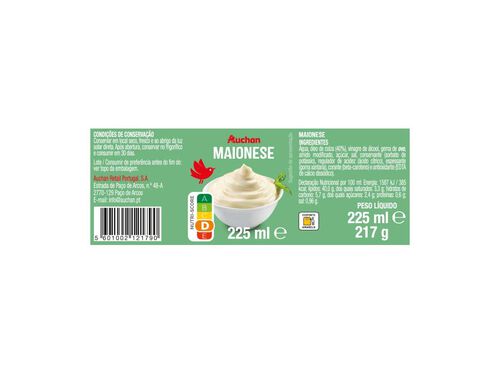 MAIONESE AUCHAN FRASCO 225 ML image number 2