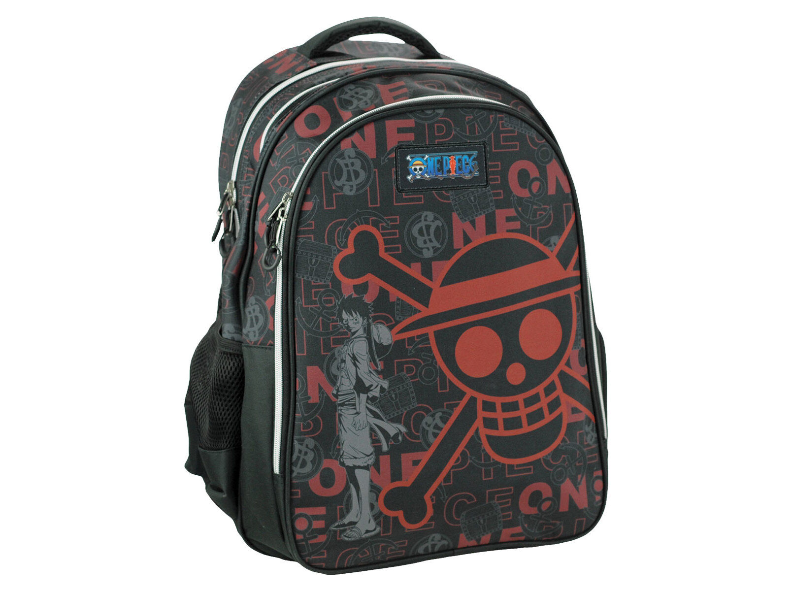 MOCHILA GRANDE COM 3 FECHOS ONE PIECE 35X44X18CM