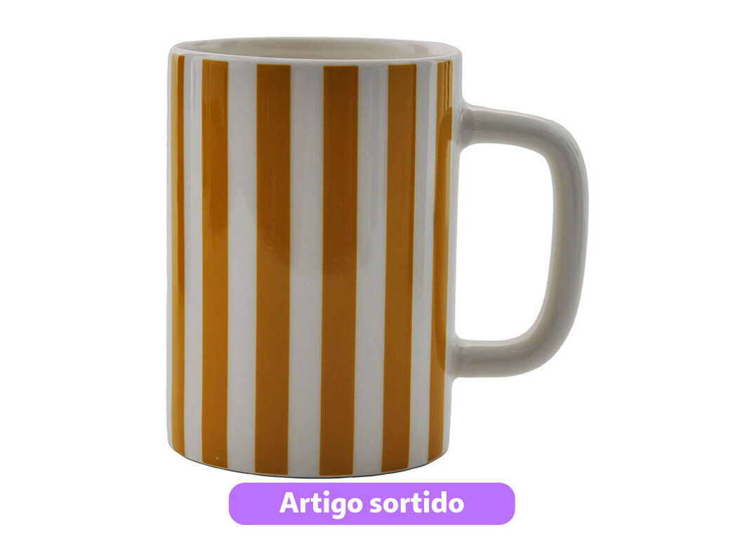 CANECA JUMBO PORCELANA ACTUEL XXL RISCAS 50CL CORES SORTIDAS image number 0