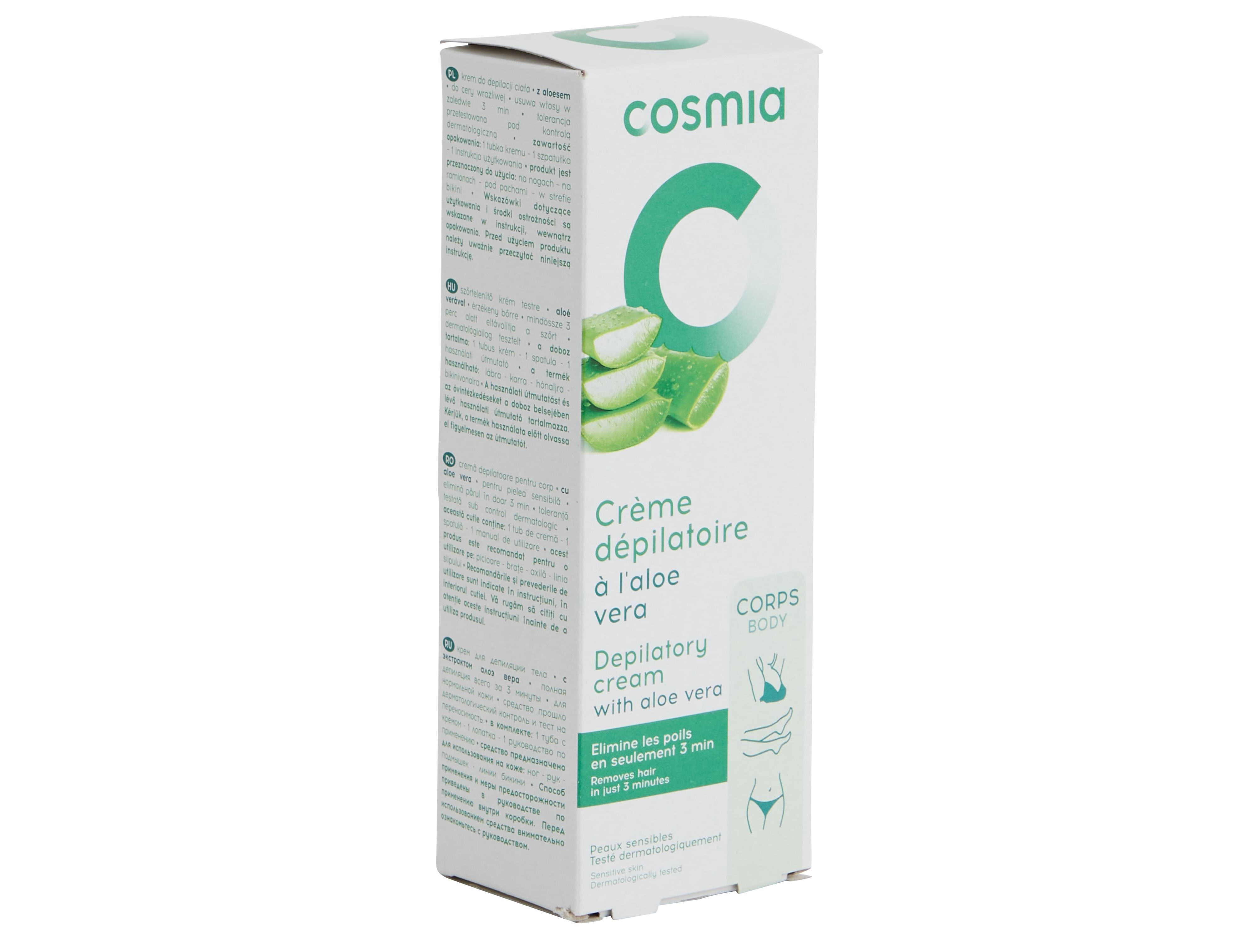 CREME COSMIA DEPILAT&Oacute;RIO CORPO PELE SENS&Iacute;VEL ALO&Eacute; VERA 200ML image number 1
