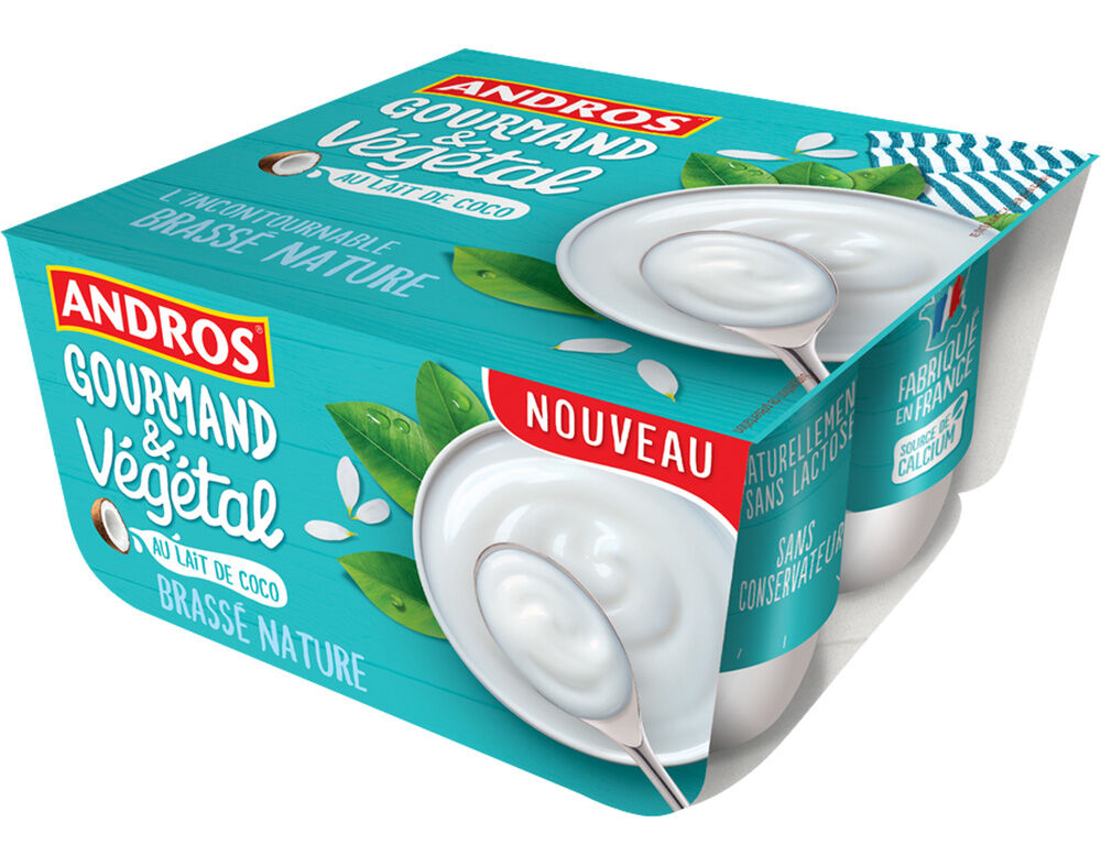 CREMOSO ANDROS LEITE DE COCO FERMENTADO NATURAL 4X100G