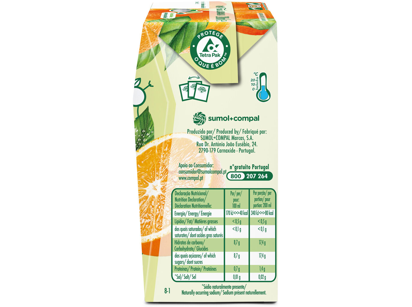 SUMO COMPAL 100% LARANJA 3X0.20L image number 1