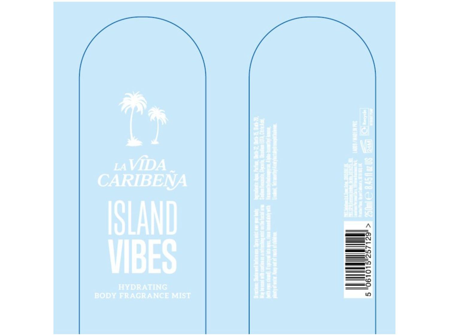 BODY MIST LA VIDA CARIBE&Ntilde;A ISLAND VIBES 250 ML image number 1