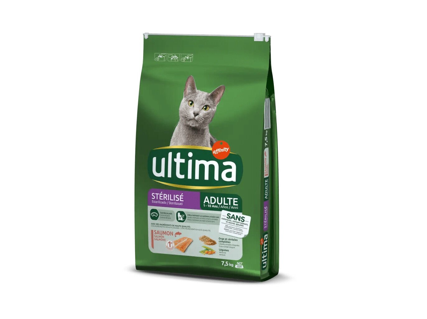 RA&Ccedil;&Atilde;O PARA GATO ULTIMA ESTERILIZADO COM SALM&Atilde;O 7.5KG image number 0