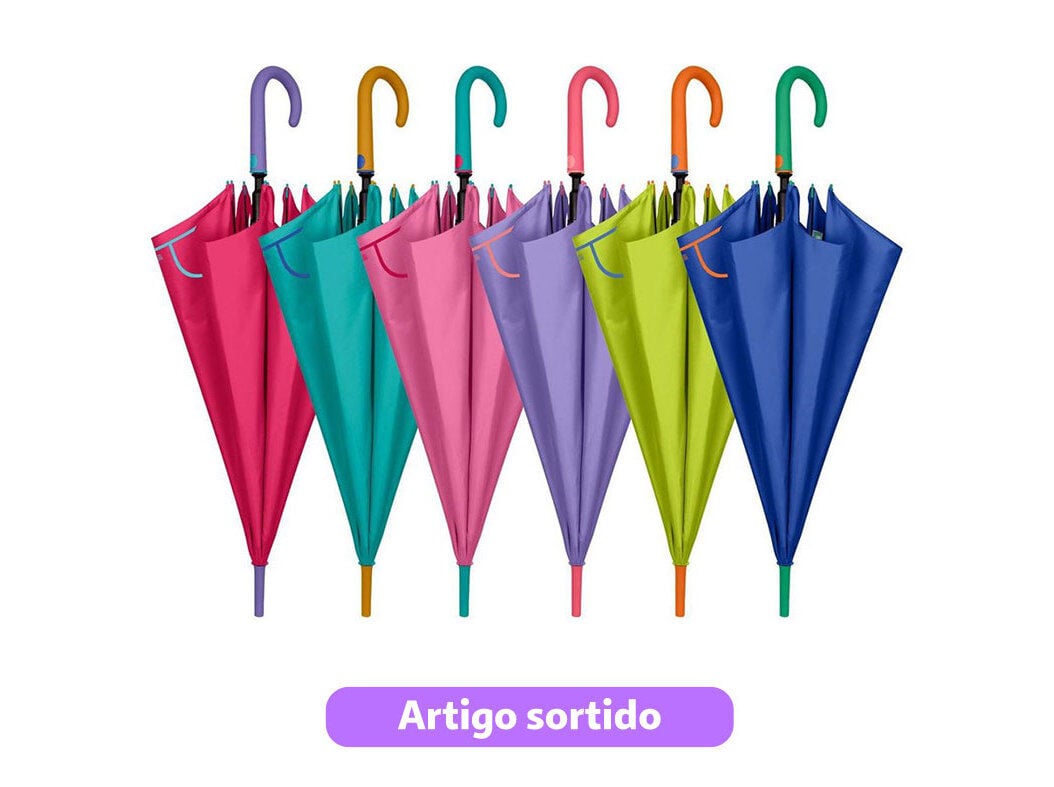 GUARDA-CHUVA SENHORA LONGO PERLETTI AUTOM&Aacute;TICO CORES SORTIDAS