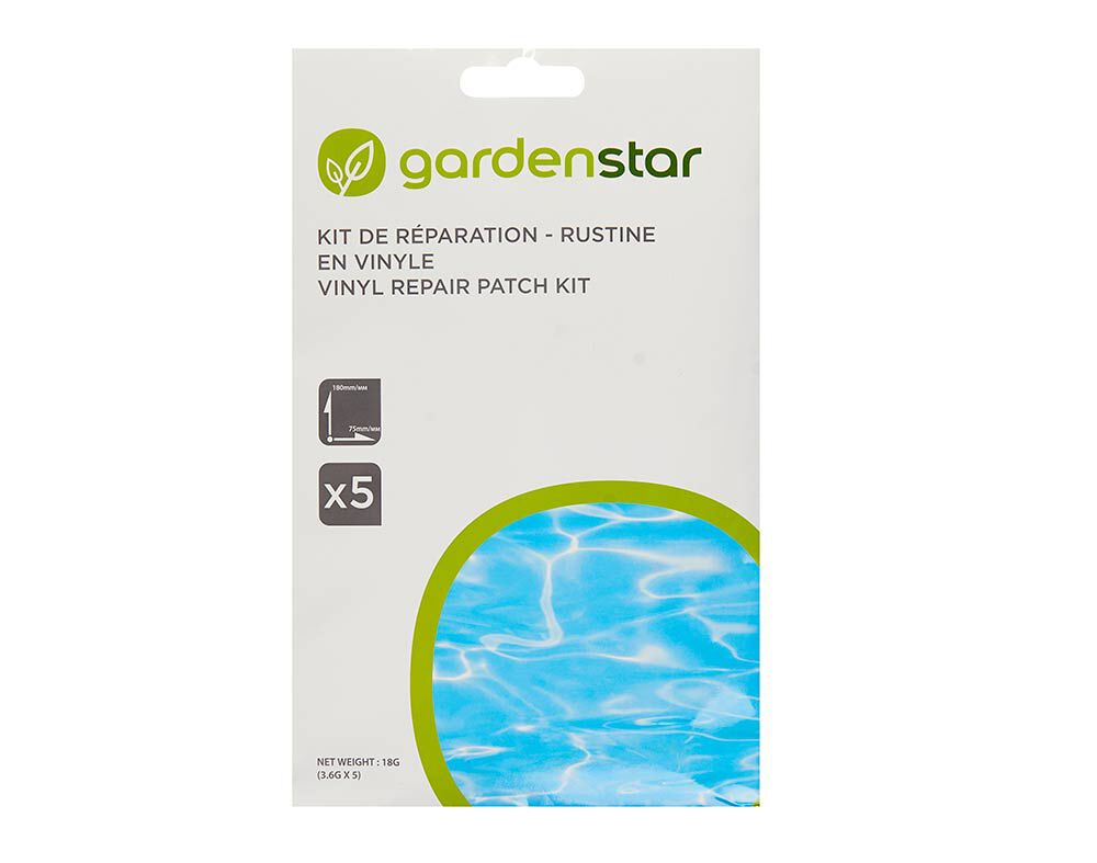 CONJUNTO DE 5 REPARADORES GARDENSTAR PARA PISCINAS EM VINIL 18X7.5CM