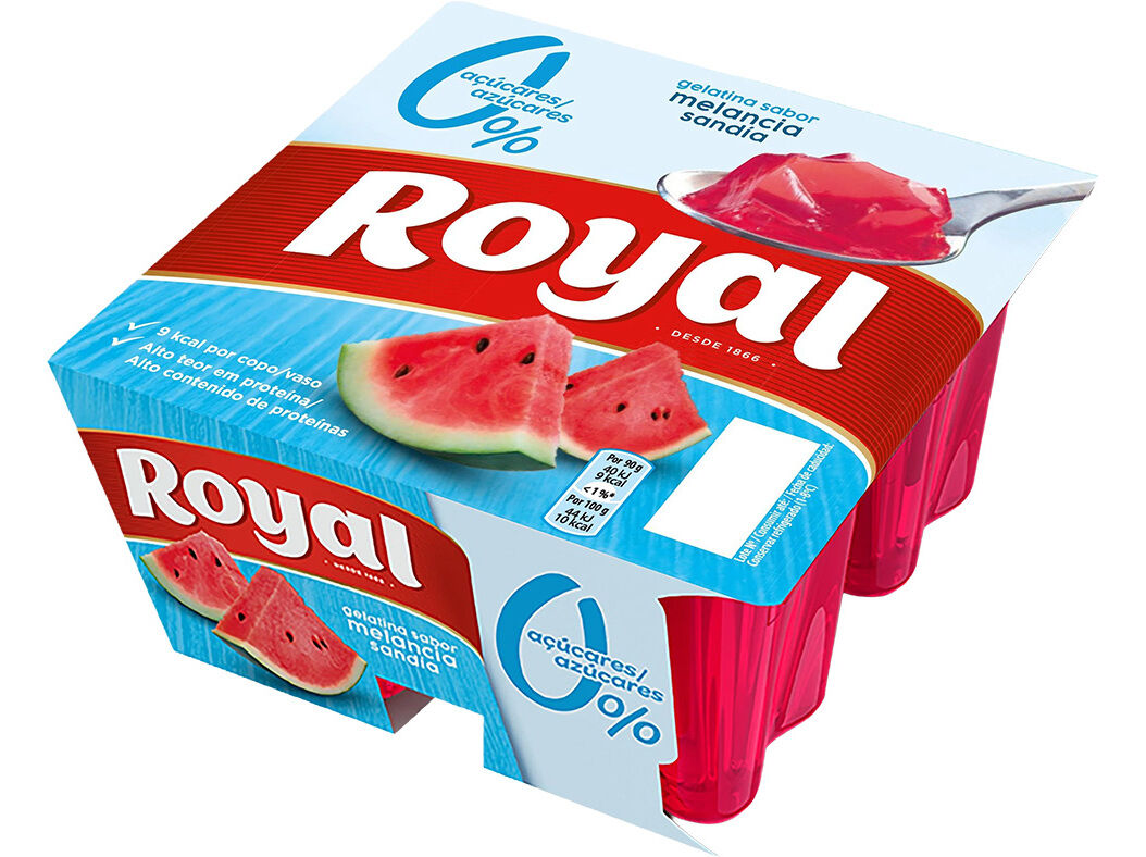 GELATINA ROYAL MELANCIA 0% DE A&Ccedil;&Uacute;CAR 4X90 G