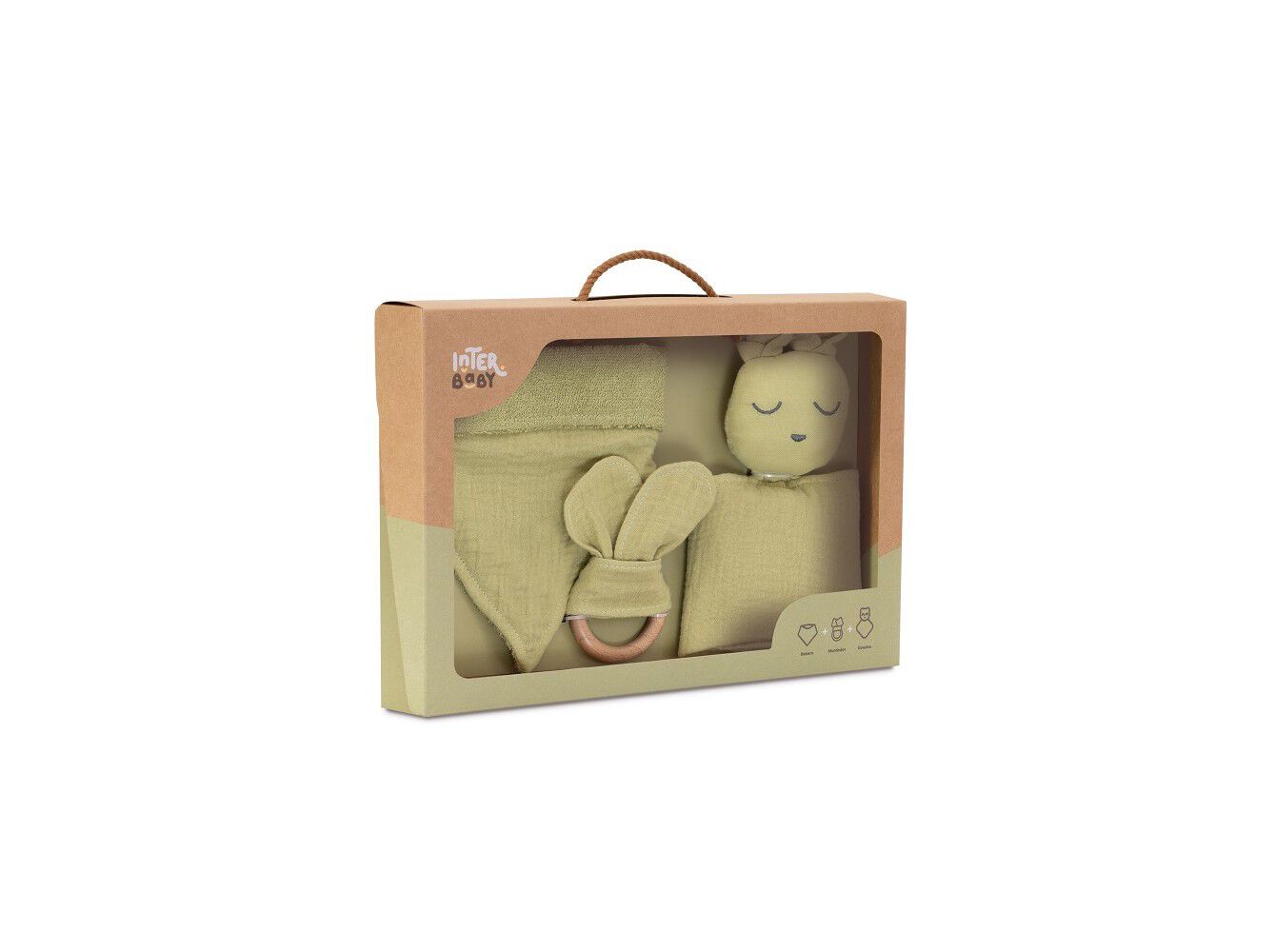 CONJUNTO INTERBABY DOUDOU +BABETE+MORDEDOR VERDE