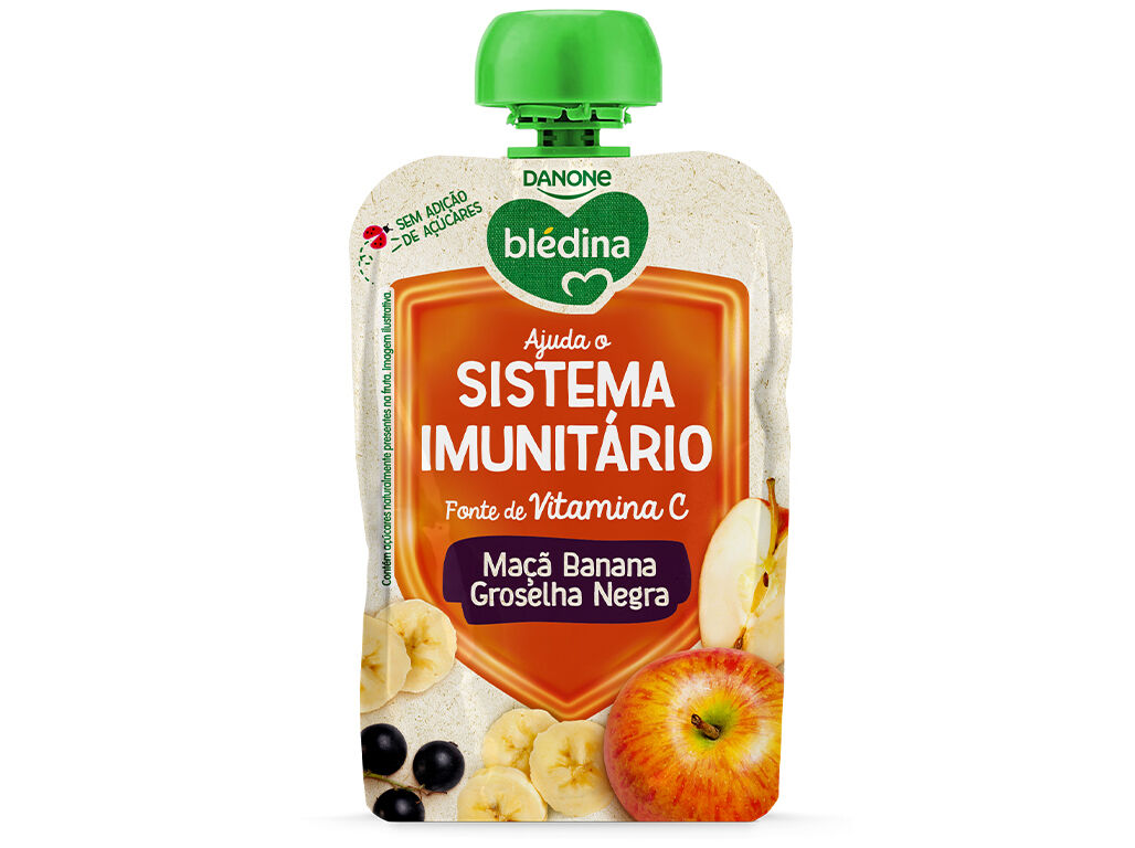 SAQUETA FRUTA BL&Eacute;DINA MA&Ccedil;&Atilde; BANANA GROSELHA 100 G image number 0