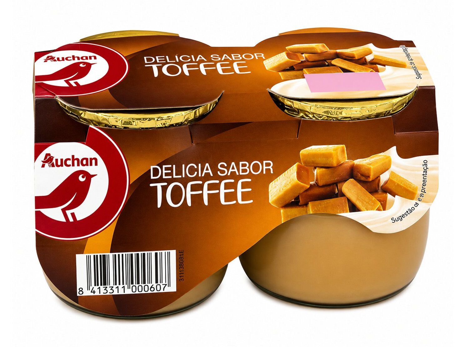 DEL&Iacute;CIA AUCHAN CARAMELO 2X135G image number 0