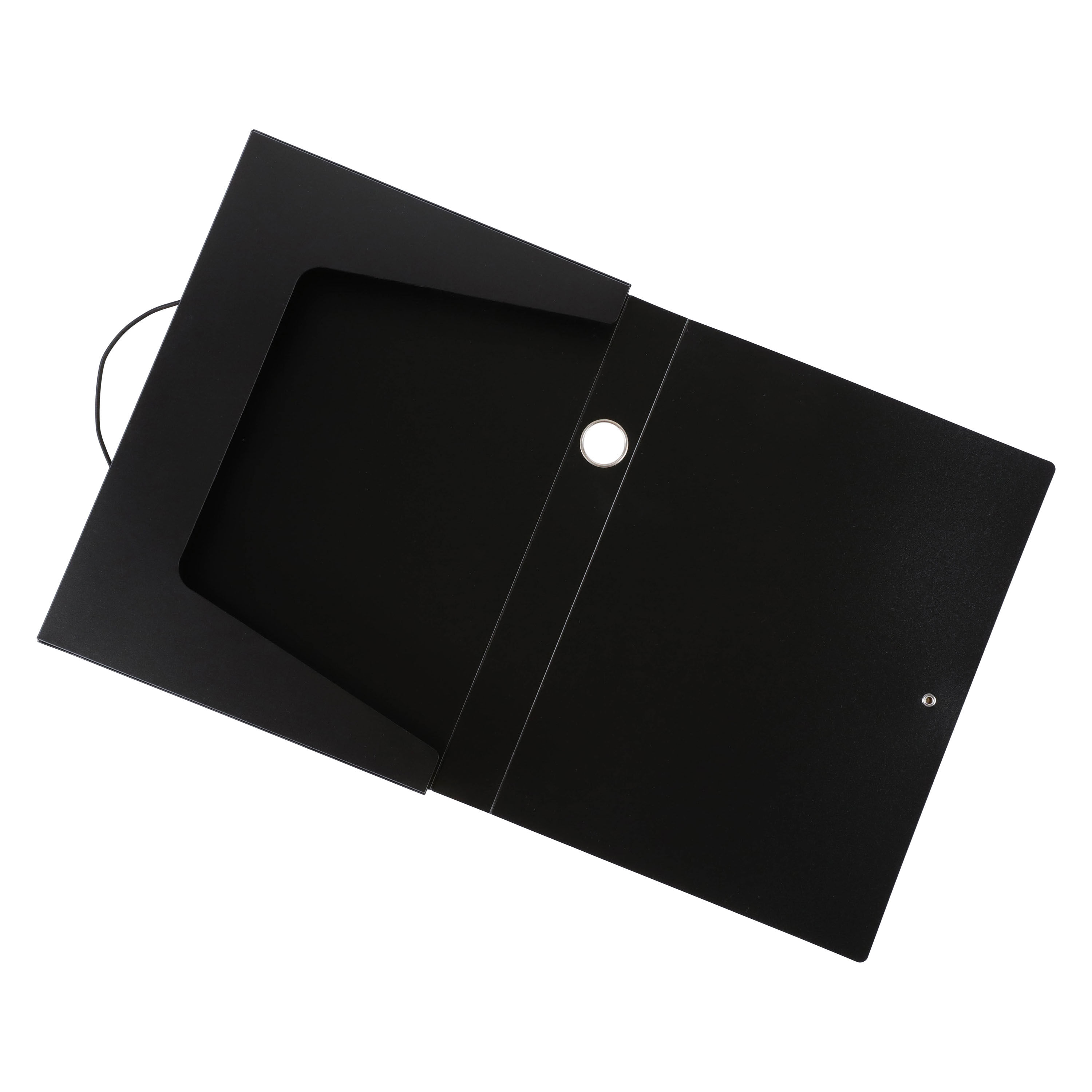 CAPA A4 COM EL&Aacute;STICO AUCHAN PRETO POLIPROPILENO RECICLADO