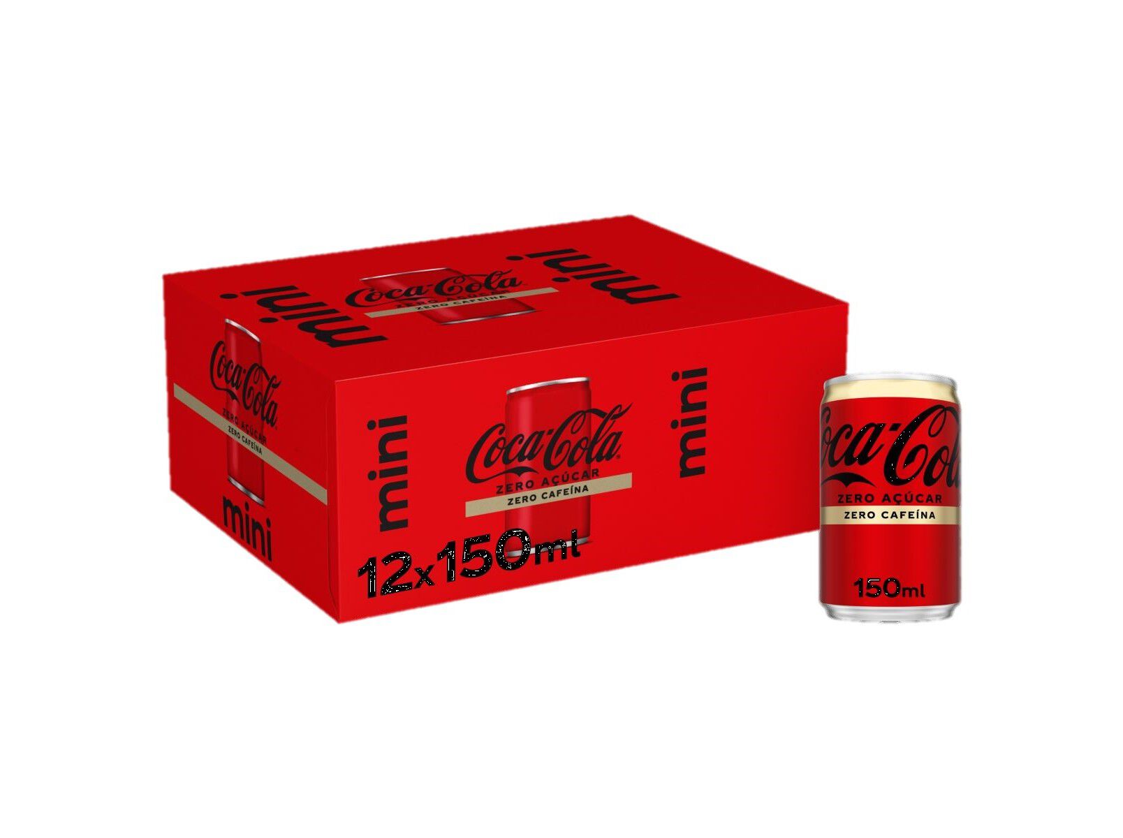 REFRIGERANTE COM G&Aacute;S COCA-COLA ZERO CAFE&Iacute;NA E ZERO A&Ccedil;&Uacute;CAR 12X0.15L image number 0