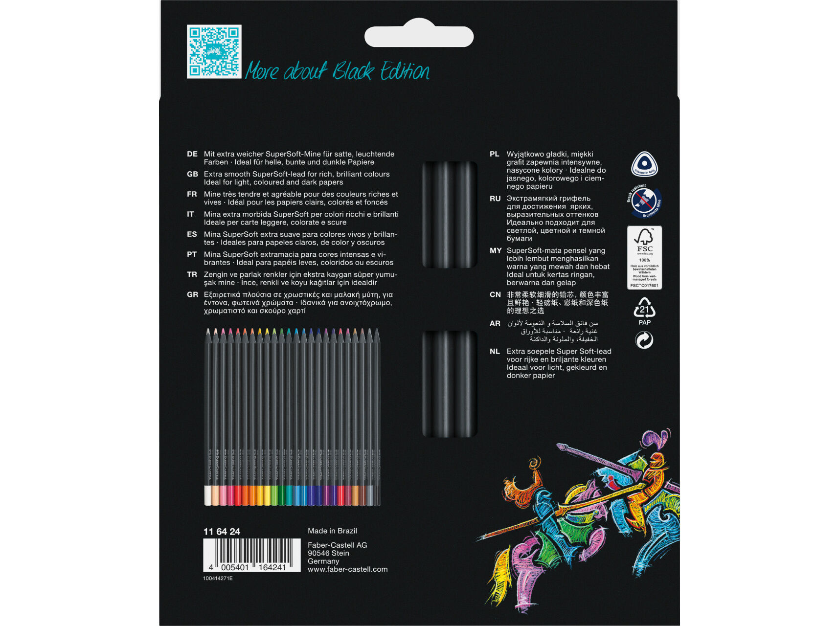 L&Aacute;PIS DE COR FABER-CASTELL BLACK EDITION 24 UNIDADES image number 1