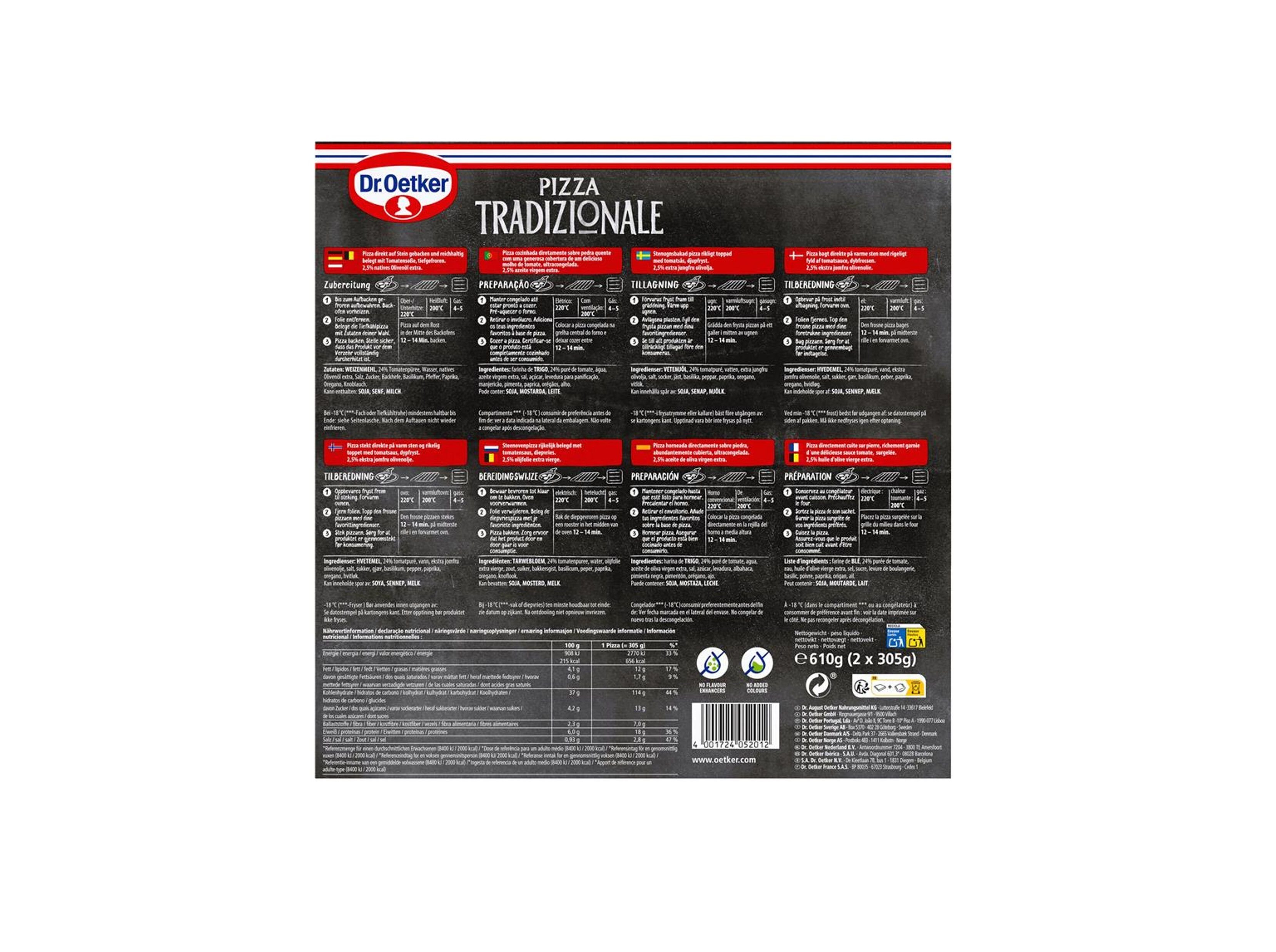 PIZZAS TRADICIONAL DR.OETKER BASES COM TOMATE 2 UNIDS image number 1