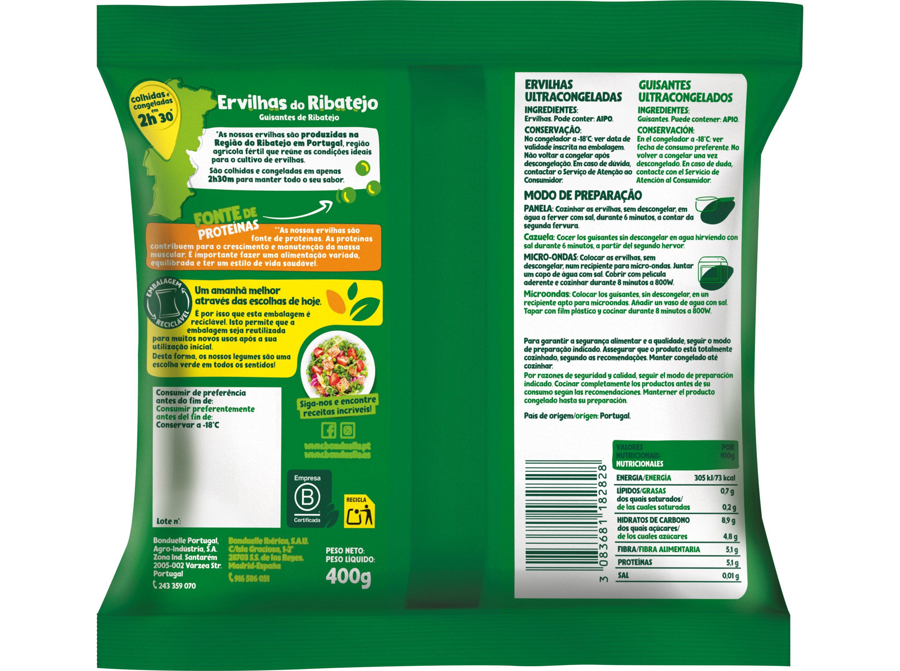 ERVILHAS BONDUELLE 400G image number 1