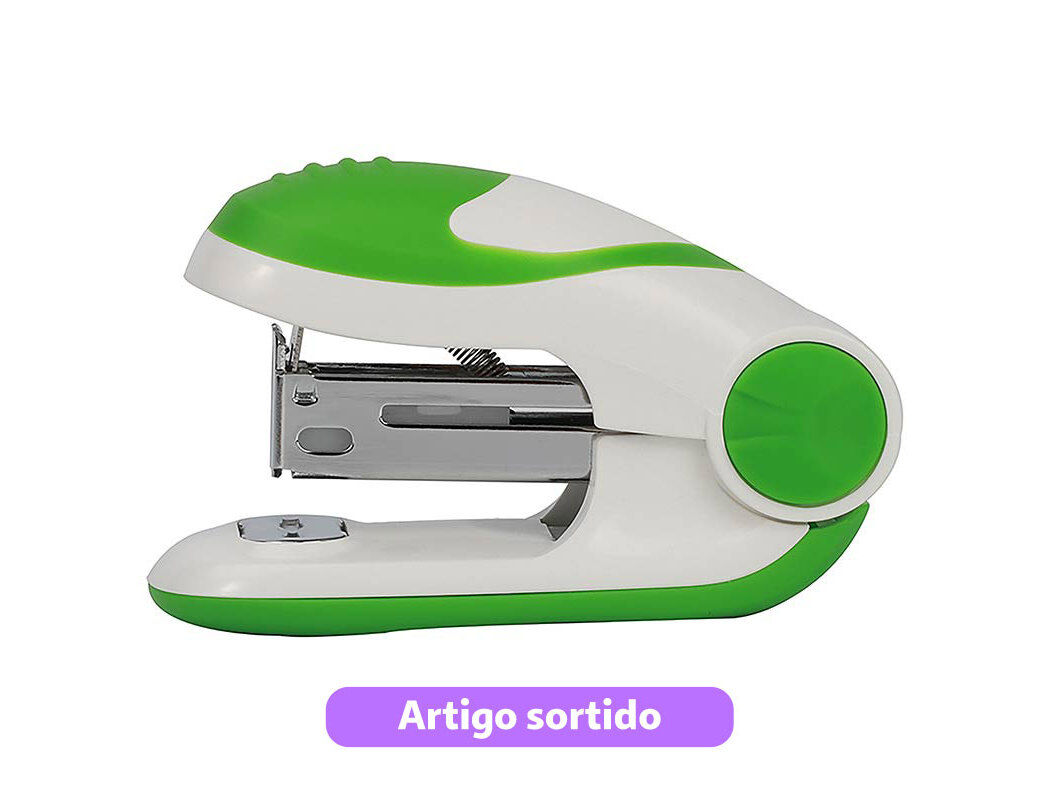 CONJUNTO DE MINI AGRAFADOR 24/6-26/6 AUCHAN E CAIXA COM 400 AGRAFOS CORES SORTIDAS image number 2