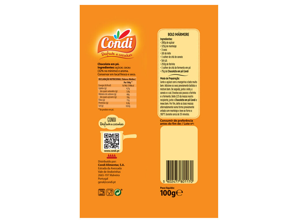 CHOCOLATE CONDI EM P&Oacute; 100G image number 1