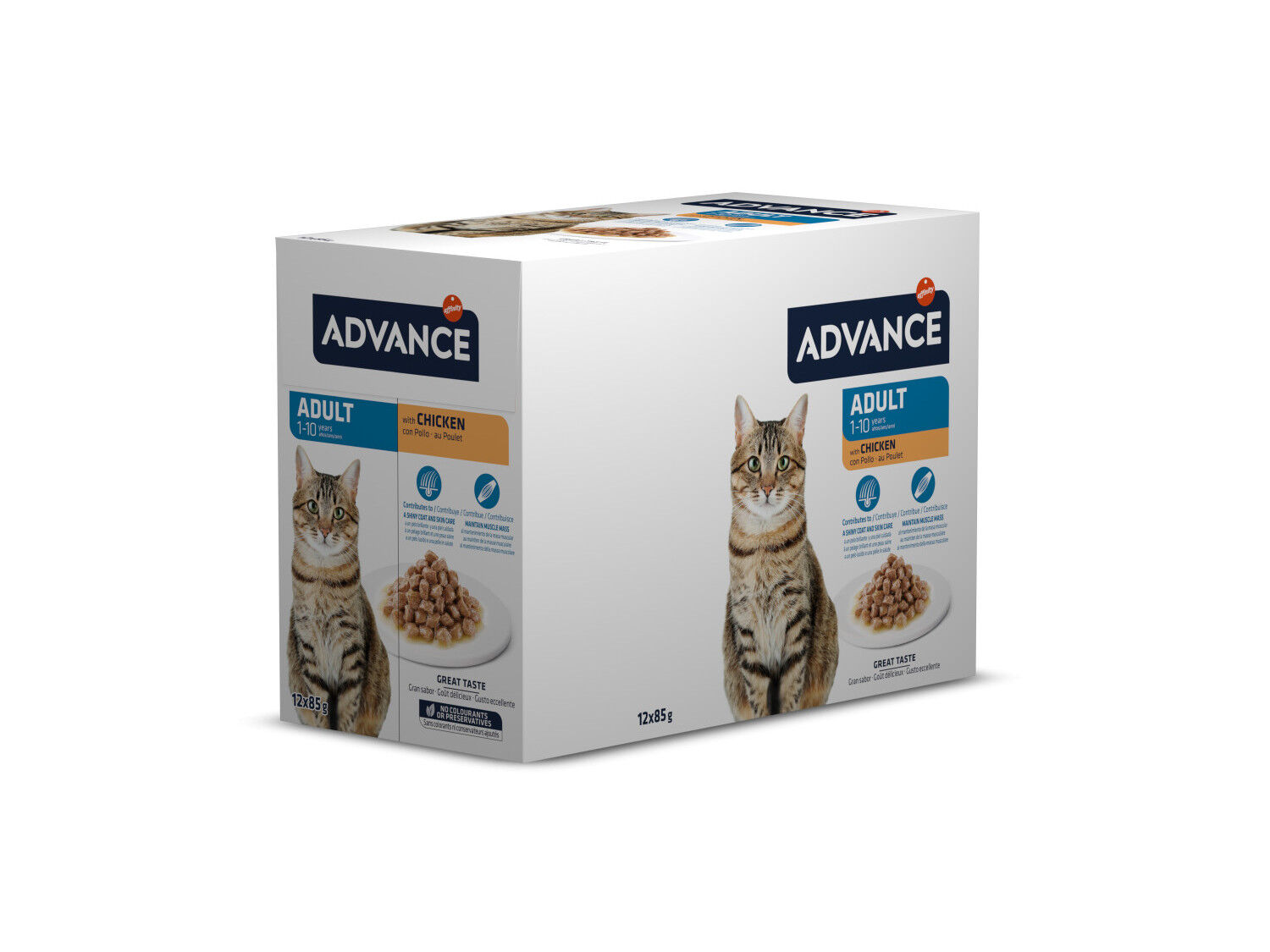 COMIDA H&Uacute;MIDA GATO ADVANCE ADULTO FRANGO 12X85G image number 1