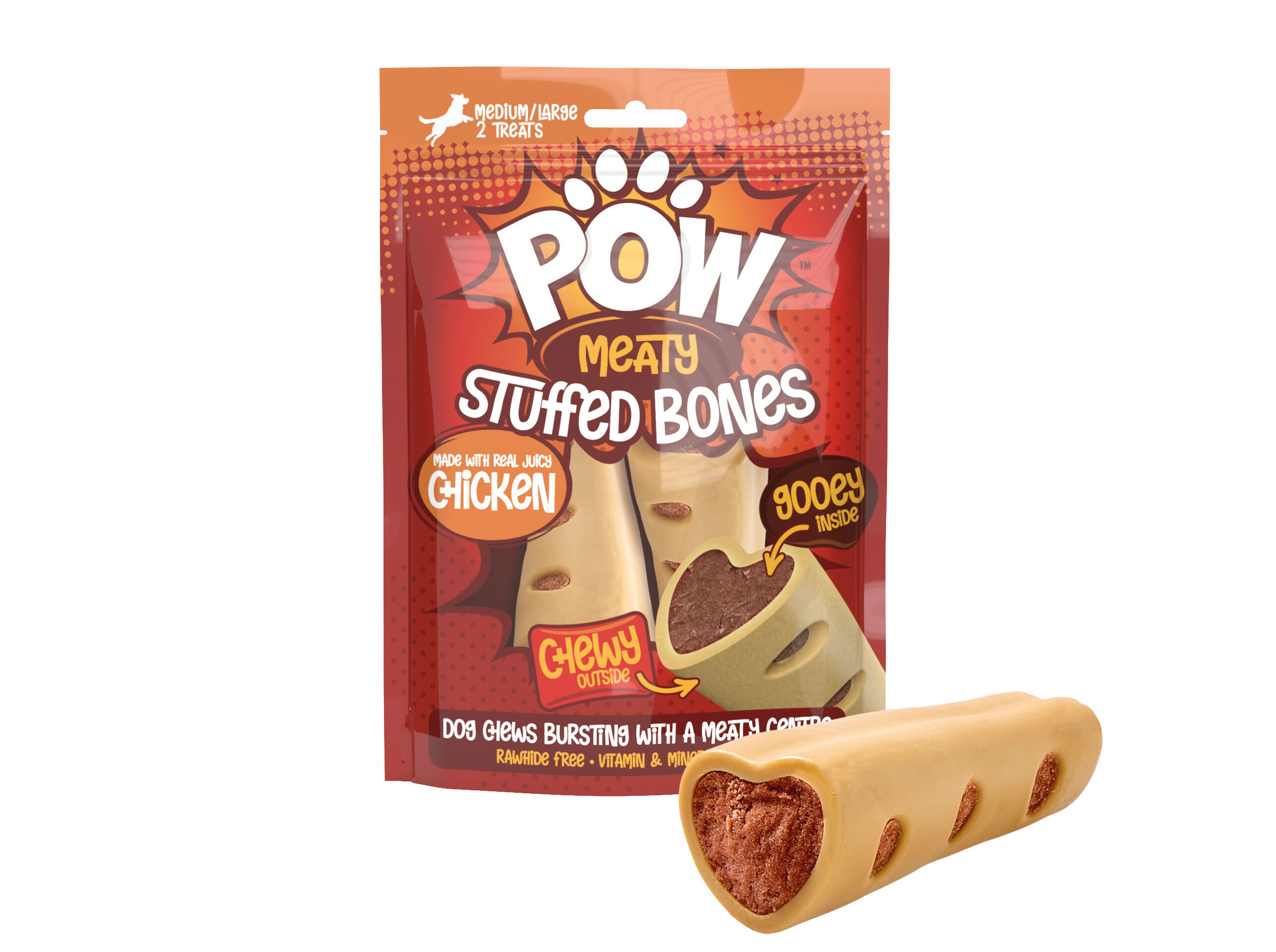 SNACKS C&Atilde;O POW OSSO RECHEADO M 260G 2UN image number 0