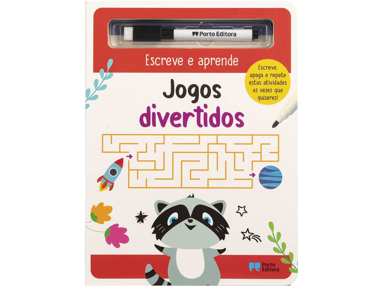 LIVRO ESCREVE A APRENDE - JOGOS DIVERTIDOS INCLUI CANETA image number 0
