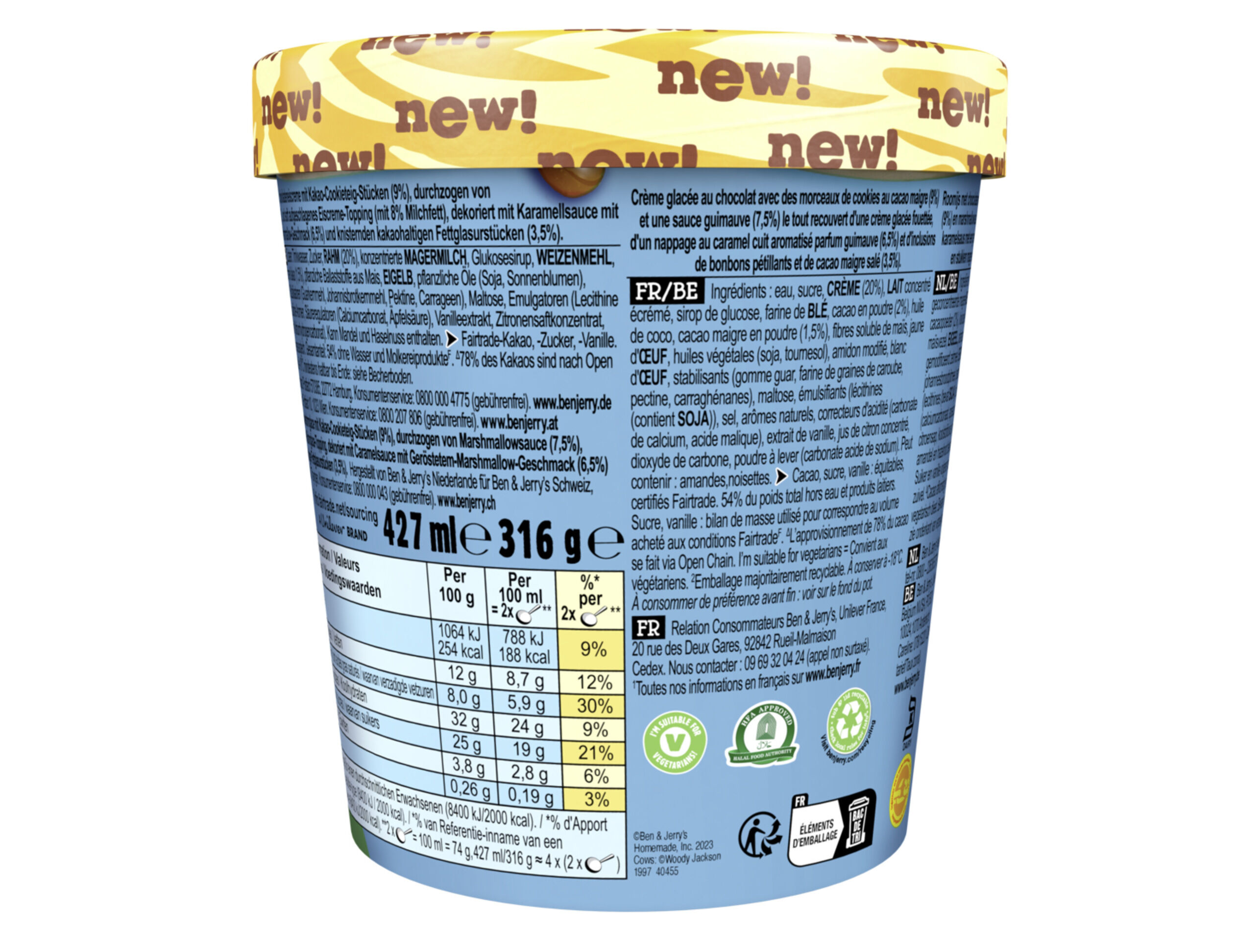 GELADO BEN & JERRY'S MARSHMALLOW & SMORE 427ML image number 2