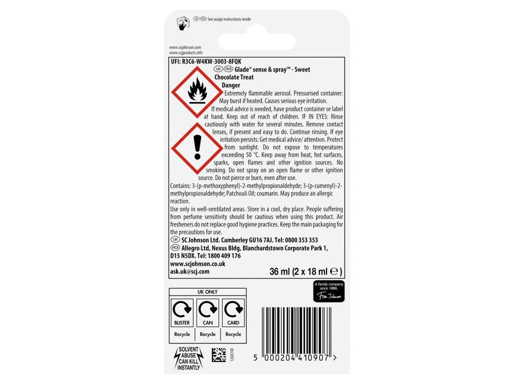 AMBIENTADOR PORT&Aacute;TIL GLADE S&S HONEY & CHOCOLATE REC 2UN image number 1