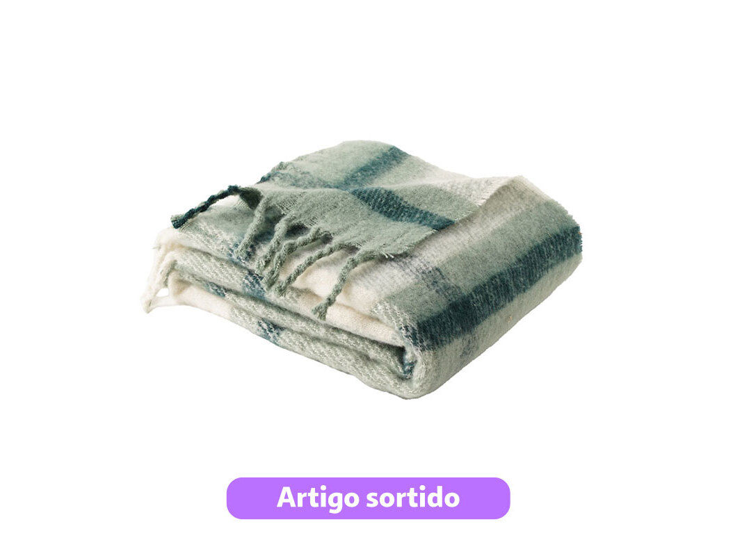 MANTA MOHAIR ACTUEL XADREZ VERDE 125X150CM MODELOS SORTIDOS