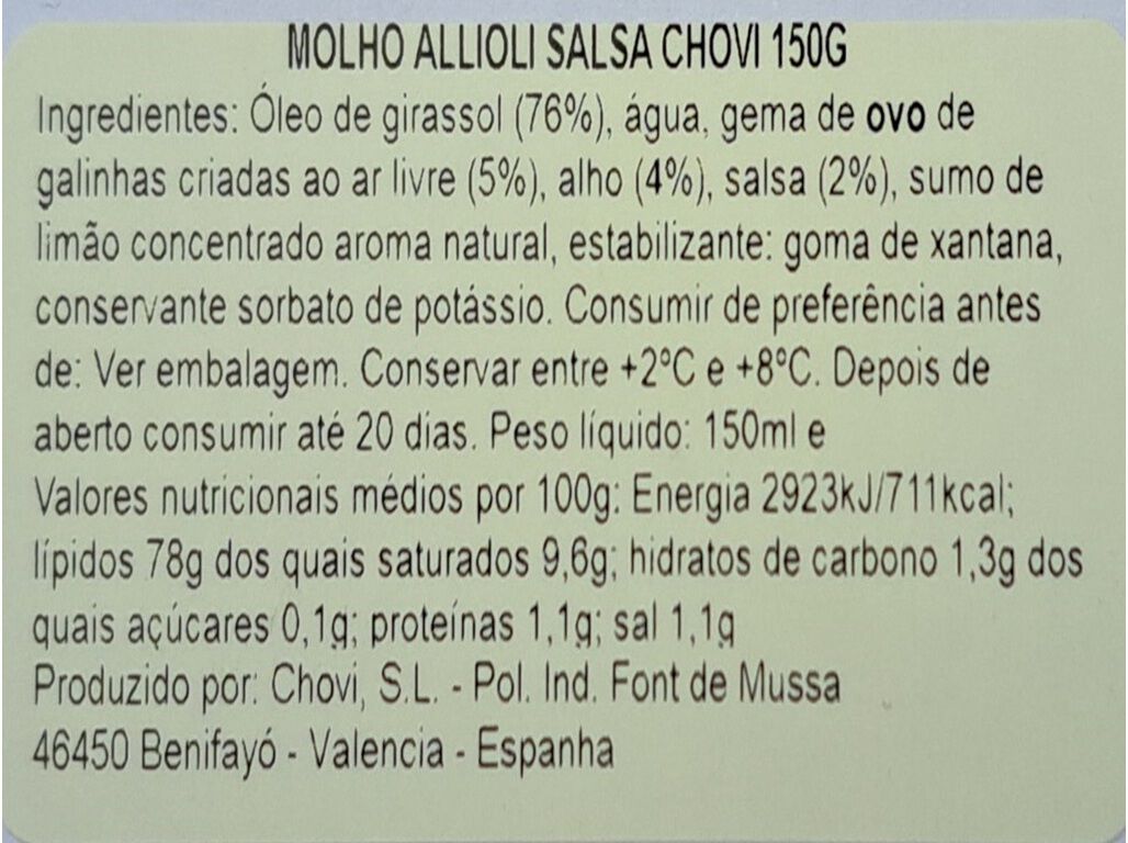 ALI OLI CHOVI SALSA 150ML image number 1