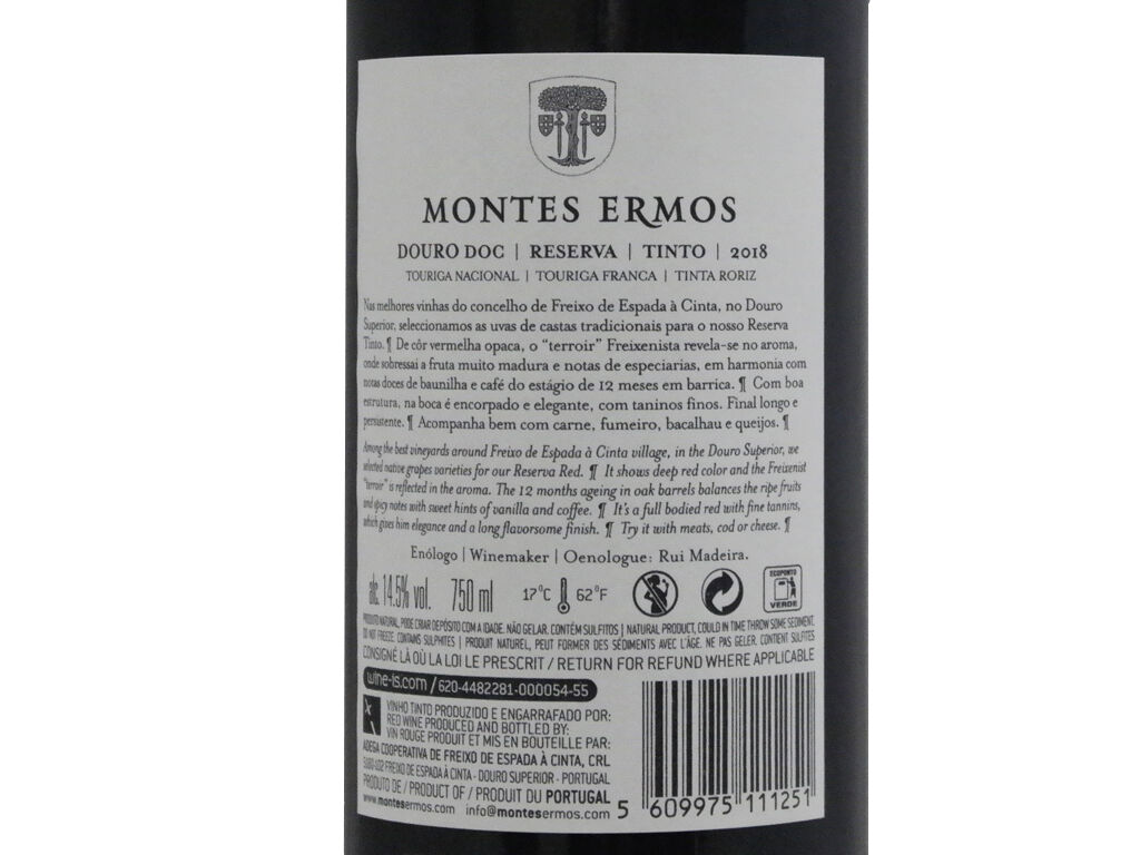 VINHO TINTO MONTES ERMOS RESERVA DOURO 0.75L image number 1