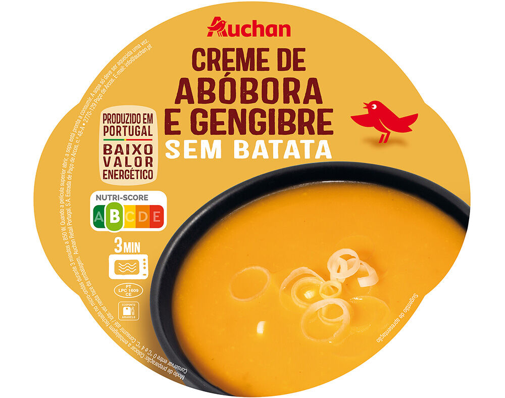 CREME DE AB&Oacute;BORA E GENGIBRE SEM BATATA AUCHAN 400G